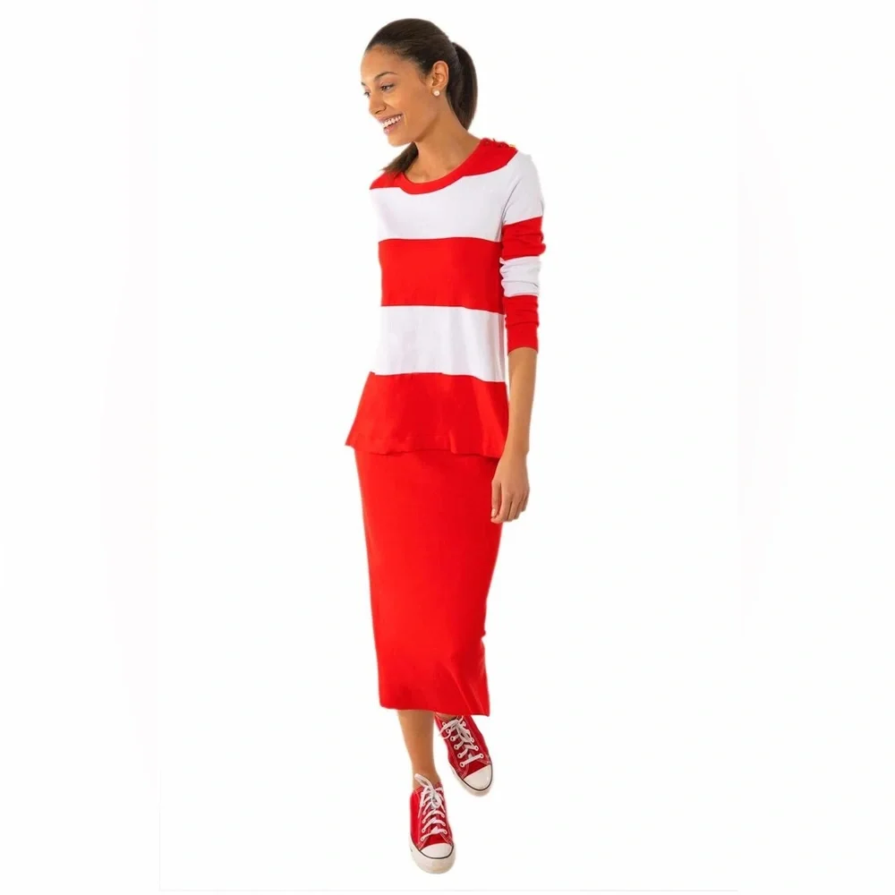 NWT Gretchen Scott Slimming Red Sailor Skirt Size Lg - Picture 13 of 15